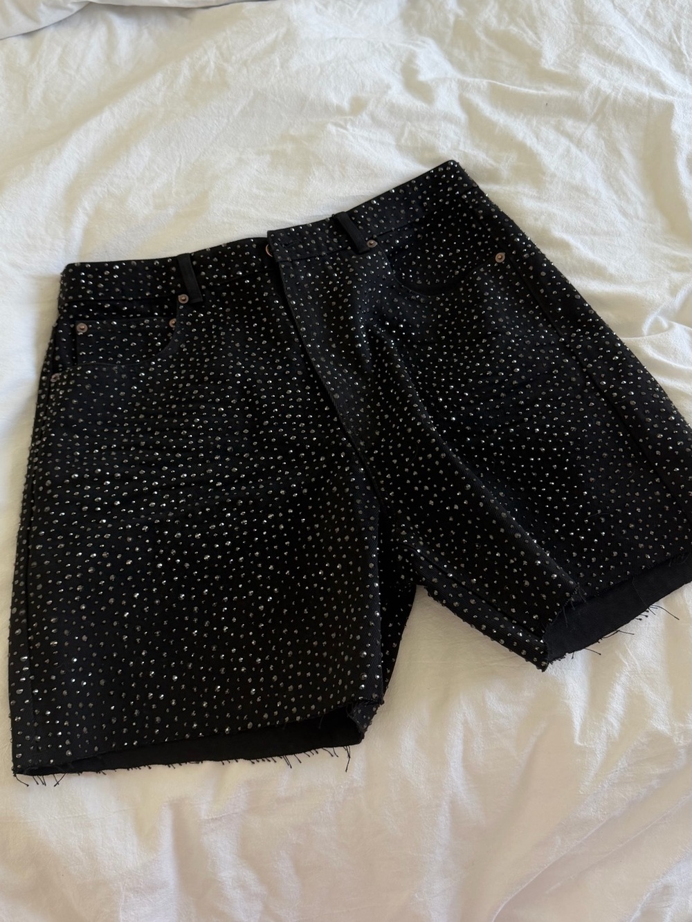 WE11DONE Rhinestone shorts